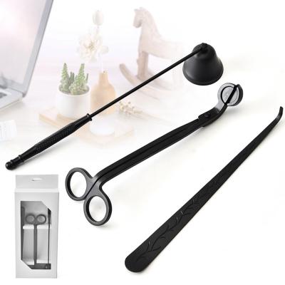 China Custom Eyebrow Candle Accessories Scissors Tool Cutter Care Cut Set Black Candle Wick Trimmer Kit for sale