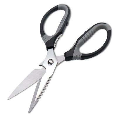 China Universal Cutting 6 in 1 Stainless Steel TPR Handle Japanese Multifunctional Household Shears Meat Cutting Heavy Duty Separable Kitchen Scissors for sale