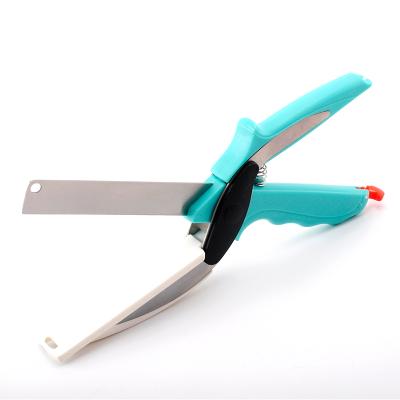 China Newly Fashionable Modern Vegetable Cutting Scissors Kitchen Scissors for 2-in-1 Stainless Steel Scissors for sale