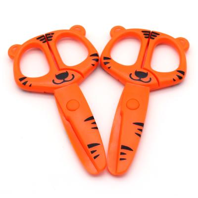 China DIY scissors tiger shaped scissors with plastic handle for office paper cuts scissors kids and students classroom plastic scissors for sale