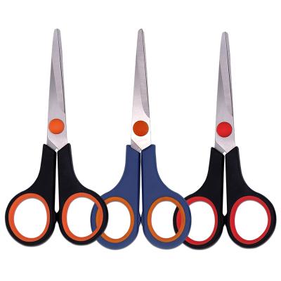 China Office Scissors 5 Inch Black Rubber-plastic Cloth Office Business Student Handmade Paper-Cutting Rubber-plastic Office Scissors for sale