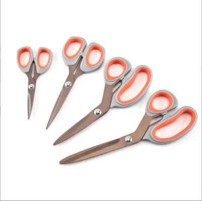 China Fashion Universal Cutting Titanium Plated Four Piece Set Household Scissors for sale