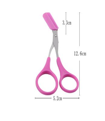 China Trim Amazon Eyebrow On Sale Eyebrow Scissors With Comb Eyebrow Hair Trimmer Makeup Factory Eyebrow Scissors for sale