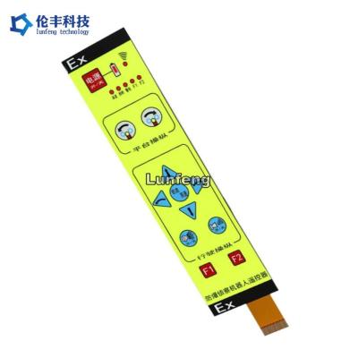 China Voltado eléctrico de funcionamiento ≤50VDC Interruptor de membrana de retroiluminación con material mate F150 de PET en venta