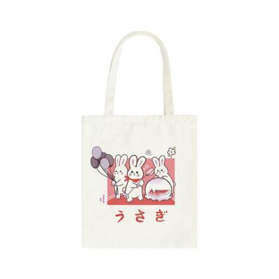 China High Quality Personalized Creative Lovely Anime Rabbit Folding Eco Bag Tote Shopper Tote Handbags Women Shoulder Bags Canvas Bag for sale