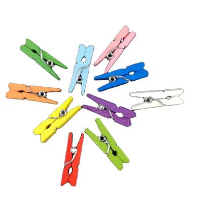 China Hot Selling China Clip High Quality Small Cute Colorful Small Spring Clamp Wooden Clip for sale