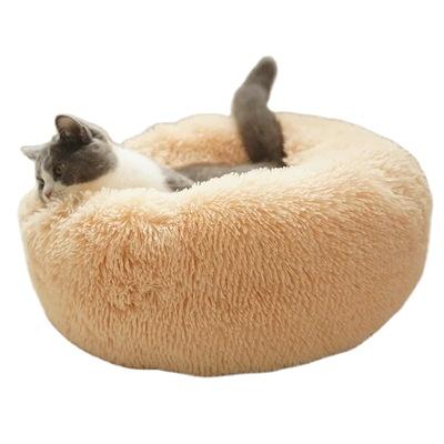 China Viable Round Cat Nest Autumn And Winter Portable Warm Dog Bed Cat House Pet Cushion for sale