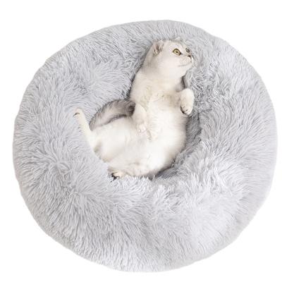 China Round Pet Bed Dog Cat Crate Cushion Mat Washable Amazon Best Seller Dog Pet Bed Dog Bed Super Soft Warm Soft Viable Kennel for sale