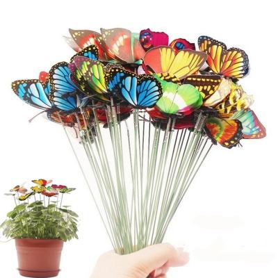 China Durable Butterflies Garden Yard Planter Colorful Whimsical Butterfly Stakes Outdoor Decor Flower Pots Decoration for sale