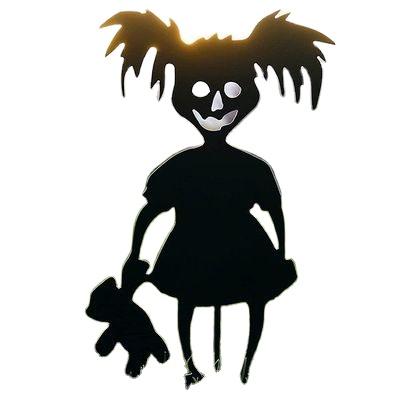 China Durable Hot Selling Black Metal Halloween Decorations Hollowed Out Party Decoration Zombie Girl for sale