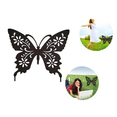 China Durable High Quality Acrylic Black Party Garden Decoration Outdoor Hollow Out Butterfly Ornament for sale