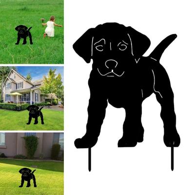 China Durable Acrylic Black Outdoor Ground Yard Landscape Backyard Garden Decor Decorative Dog for sale