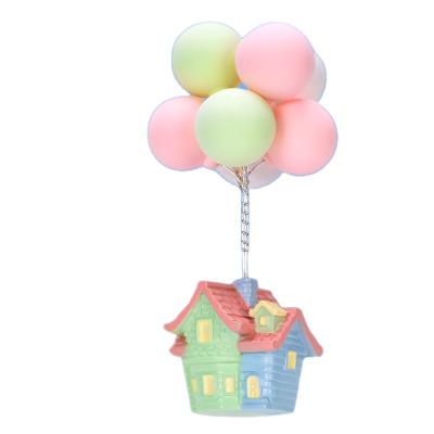 China China Cute Cartoon Balloon Flying Bedroom Resin Decoration Opens Micro Landscape Decor Miniature Fairy House for sale