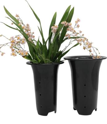 China High Quality Durable High Size Garden Plastic Pots Black Cheap Plant Pots Orchid Flower Pot for sale