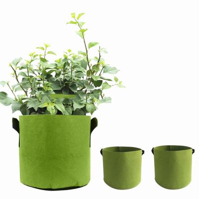 China 25 Gallon 5-Pack Breathable Thickened Nonwoven Felt Pot Grow Bags Fabric Nursery Plant Grow Bags With Handles for sale