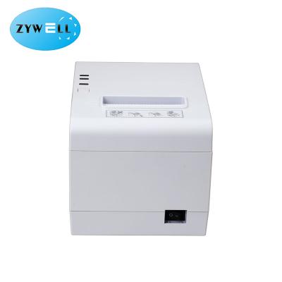 China Zywell Receipt Printer 80mm Auto Cut Black And White Thermal Receipt Printer With Built In Adapter for sale