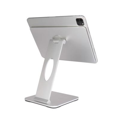 China Magnetic Suction Desktop Tablet Stand Magnetic Rotating Adjustable Aluminum Alloy Tablet PC Holder for sale