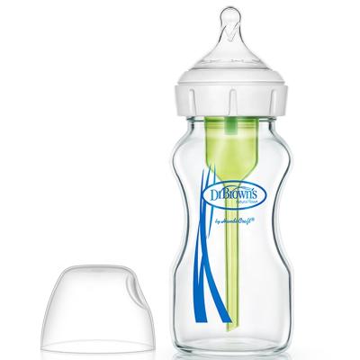 China Dr. Brown Feeding Options+ Wide-Neck Baby Bottle, 9 oz Baby Bottle Gift Set Baby Milk Bottle for sale