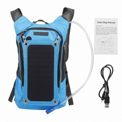 China With USB Backpack 6.5W Solar Panel Solar Charging Treasure With 2L Water Bag For Fishing Emergency Outdoor Recycling Traveling Charging for sale