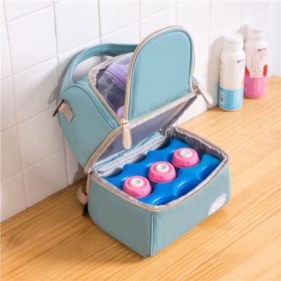 China Waterproof Lunch Bag Insulation Fabric Oxford Double Layer Bento Box Cooler Bag Picnic Food Storage Container Mother Baby Backpack for sale