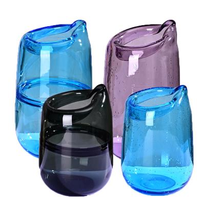 China Bohemian Colored Cylinder Glass Different Types Decorations Hand Blown Flower Helloween Table Decor Antique Glass Vases for sale