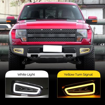 China Car 2Pcs Turn Signal For Ford Raptor F150 2009 Daytime Running Light Drive F-150 2010 2011 2012 2013 2014 DRL Fog Lamp Cover Light for sale