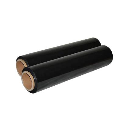 China Tray Wrapping Stretch Film 20mic Black Degradable Moisture Proof Film Manufacturer for sale