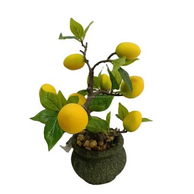 China Wholesale Indoor Outdoor Green Artificial Potted Moss Fruit Plant Bonsai Plant Decoration Fruit Tree for sale