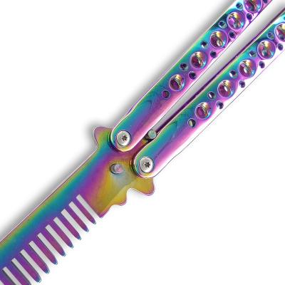 China 2022 Hot Sale Eco-Friendly Good Exam Butterfly Training Knife With Rainbow Color for sale