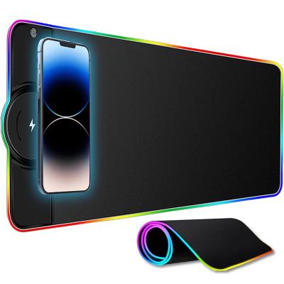 China Mobile Phone Chargineer Charging Mobile Phone Fast Charger 2023 New Arrivals 15W Gaming Products Mousepad RGB LED Wireless Charging Charger for sale