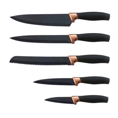 China Rose Gold Luxury Viable 6 Piece Knife Set for sale