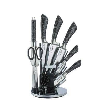 China Sustainable Premium Style 9pcs Block Kitchen Knife Set for sale