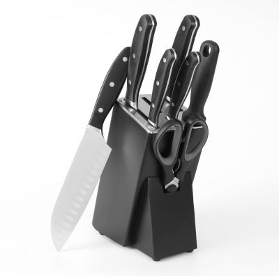 China 8 PCS Viable Popular Kitchen Knife Set With Black Luxury Wooden Block for sale