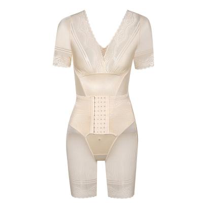 China New Design High Elasticity Tummy Control Hip Enhancer Jumpsuit Women Breathable Shapewear Short Sleeve Scoop Tank Shapewear Jumpsuit for sale