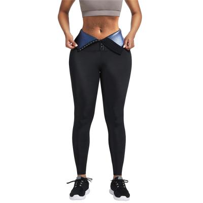 China Breathable Custom Logo Women Fitness Neoprene Sauna Sweat Pants Lose Weight Tummy Control Waist Trainer Corset Leggings for sale