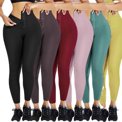 China Abdominal Trainer High Waisted Breathable Workout Gaiters Customs Service Tummy Control Legging Corset Waist Leggings for sale