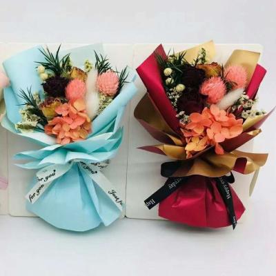 China Small Dried Flower Bouquet Dried Per Flower Bouquet Christmas Greeting Card Decoration Small With Gift Box for sale