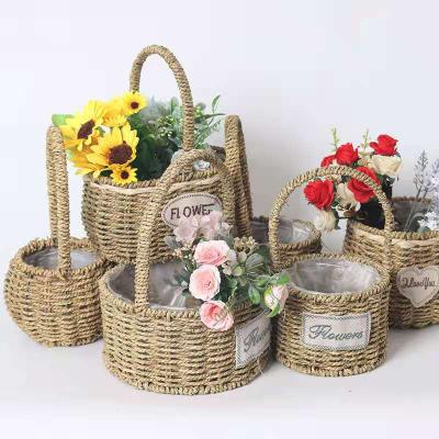 China Europe Amazon Success New Product Hand Make Empty Wicker Flower Basket Gift for sale