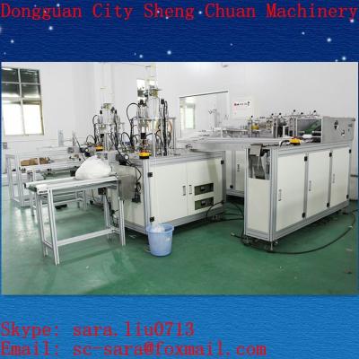 China Full Automatic mask making machine include one mask machine and two ear loop machine for sale