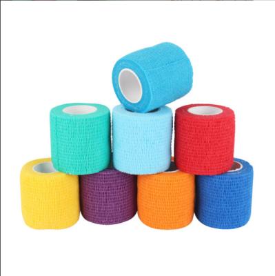 China Viable Kit For Pet Training Wrap Printed Elastic Cohesive Hoof Tape Veterinary Pet Wrap Bandage for sale