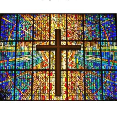 China Never Fade Church Stained Glass Window Panel for sale