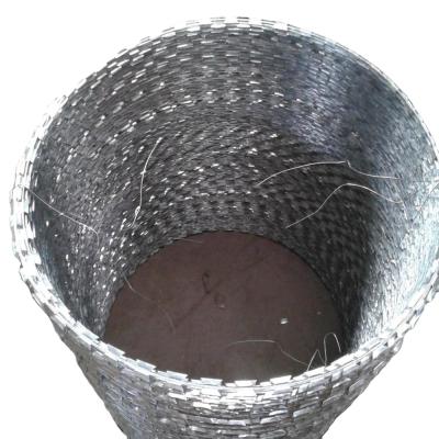 China Cross Type Concertina Wire BTO10 BTO22 BTO28 BTO30 CBT60 CBT65 Hot Dipped Electric Galvanized Concertina Razor Barbed Wire for sale