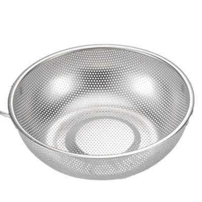 China Stainless Steel Drain Strainer Sustainable Fruit Basket With Leaking Hole Basin Wash Vegetable Basket for sale