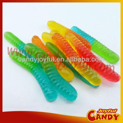 China Natural colored transparent gummy worms candies for sale