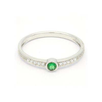 China Wholesale CLASSIC 18K 14K 9K Natural Emerald Classic Zircon Diamond Rings for Women Gift for sale