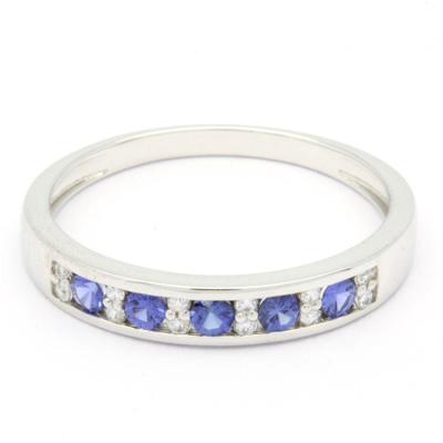 China CLASSIC Customize Classic Natural Sapphire Diamond 18K 14K 9K Gold Wedding Rings For Women for sale