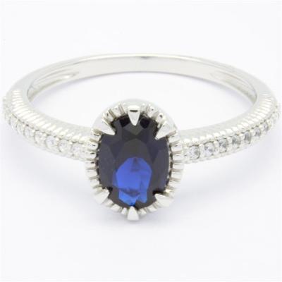 China Wholesale Custom CLASSIC Sapphire Rings Natural Blue Oval Accessories 18K 14K 9K White Gold for sale