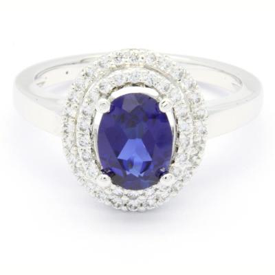 China Factory Price CLASSIC Ladies Shape 18K 14K 9K White Gold Oval Sapphire Diamond Rings Natural Blue for sale