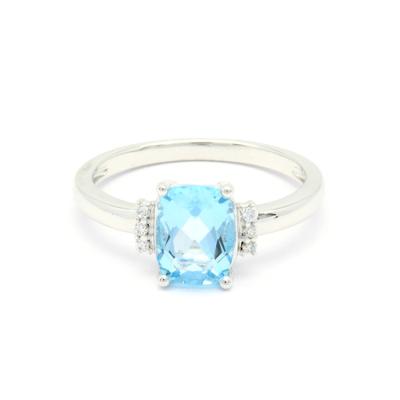 China New CLASSIC Blue Topaz Diamond 18K 14K 9K White Gold Wedding Engagement Ring For Women Oval for sale