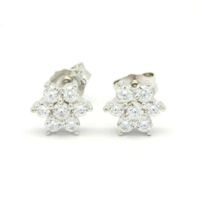 China Silver CLASSIC 925 Cluster Flower Earrings Good Quality Wholesale Jewelry Set For Women for sale